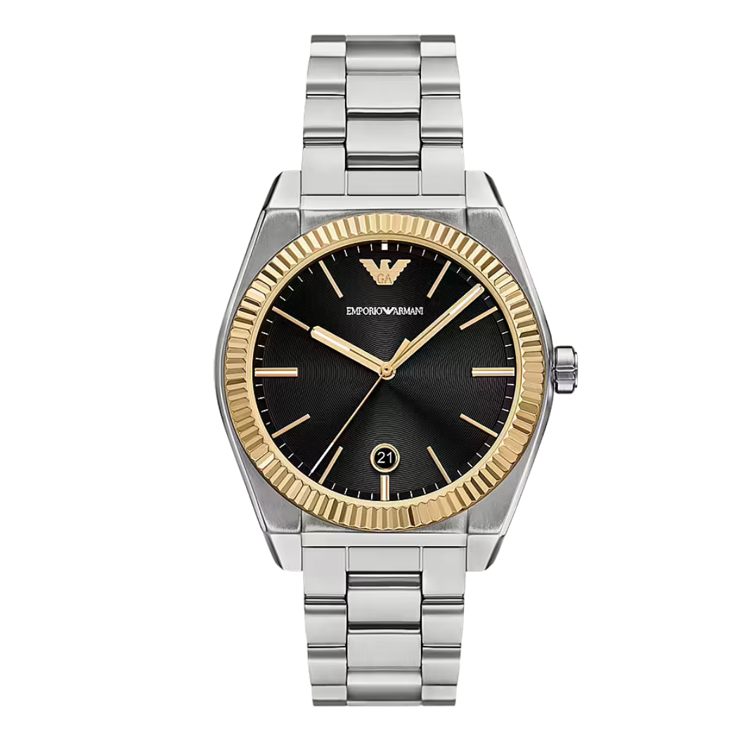fb5c06e44d73211daec4680bb1e621be_80219-1.png Emporio Armani Classic Silver Stainless Steel Black - AR-80077 - Image 1
